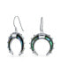 ფოტო #1 პროდუქტის Boho Celestial Blue Green Rainbow Iridescent Tribal Half Crescent Moon Abalone Shell Dangle Earrings For Women For Teen Sterling Silver Fish Wire Hook