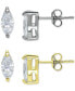 2-Pc. Set Cubic Zirconia Marquise Stud Earrings in Sterling Silver & 18k Gold-Plate, Created for Macy's