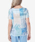 Фото #3 товара Women's Hyannisport Patchwork Leaf Lace Detail Short Sleeve T-shirt