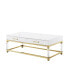 Casandra 2-Drawer High Gloss Coffee Table with Acrylic Legs and Metal Base