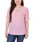 ფოტო #1 პროდუქტის Petite Elbow Cuffed Sleeve Hardware Top