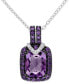 Фото #1 товара Macy's amethyst (3 ct. t.w.) & Diamond (1/20 ct. t.w.) 18" Pendant Necklace in Sterling Silver