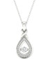 Фото #1 товара Twinkling Diamond Star diamond Teardrop Halo 18" Pendant Necklace (1/4 ct. t.w.) in 10k White Gold