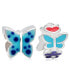 Children's Enamel Butterfly Flowers Bead Charms - Set of 2 in Sterling Silver