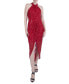ფოტო #1 პროდუქტის Women's Sequin Twist-Neck Tulip-Hem Dress