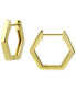 ფოტო #2 პროდუქტის Polished Hexagon Small Hoop Earrings in 18k Gold-Plated Sterling Silver or Sterling Silver, 1/2", Created for Macy's