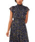 Фото #4 товара Women's Floral-Print Flutter-Sleeve Smocked Jumpsuit
