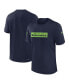 Men's College Navy Seattle Seahawks Sideline Player Performance T-Shirt Синий, XL - фото #1