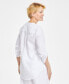 Фото #2 товара Women's 100% Linen Woven Popover Tunic Top, Created for Macy's