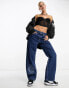 Фото #3 товара ASOS DESIGN Smiley baggy boyfriend jeans in dark blue