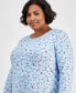 Фото #3 товара Plus Size Soft Knit Printed Sleepshirt, Created for Macy's