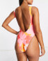 Фото #2 товара River Island scoop neck swimsuit in floral