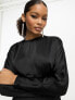 Фото #4 товара ASOS DESIGN satin jumpsuit with batwing sleeve and wide leg in black
