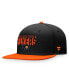 Фото #3 товара Men's Black, Orange Philadelphia Flyers Fundamental Colorblocked Snapback Hat
