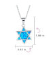 ფოტო #4 პროდუქტის Hanukkah Magen Judaic Blue Created Opal Inlay Star Of David Pendant Necklace For Bat Mitzvah For Women .925 Sterling Silver