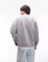 Topman oversized fit sweatshirt with crow print in grey marl