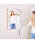 Wooden Wall Vanity Mirror Makeup Mirror Dressing Mirror With LED Bulbs