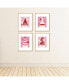 Фото #3 товара Valentine Gnomes - Valentine's Day Wall Art - Set of 4 Artisms - 8 x 10 inches