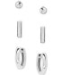 ფოტო #3 პროდუქტის 3-Pc. Set Polished Ball Stud, Bar Stud, & Huggie Hoop Earrings, Created for Macy's