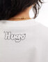 HUGO Blue oversized graphic t-shirt in white