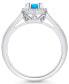 ფოტო #3 პროდუქტის Blue Topaz (1 ct. t.w.) and Diamond (1/5 ct. t.w.) Halo Ring in 14K White Gold