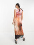 Фото #2 товара COLLUSION photopgraphic print slash neck vest maxi dress in multi