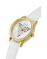 Фото #4 товара GUESS Ladies 38mm Watch - White Strap White Dial Gold Tone Case GW0596L1