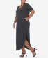 Фото #3 товара Plus Size Short Sleeve V-neck Maxi Dress