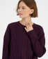 ფოტო #2 პროდუქტის Women's Ribbed Cable-Knit Sweater