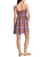 Women's Plaid-Print Sweetheart-Neck Cotton Smocked Mini Dress