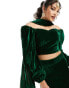 Kanya London velvet bustier in emerald green