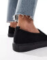 ASOS DESIGN Wide Fit Dotty slip on plimsolls in black