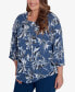 Фото #2 товара Plus Size Classic Elegant Flower Top with Necklace