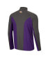 Фото #4 товара Men's Purple, Charcoal LSU Tigers Two Yutes Raglan Quarter-Zip Windshirt