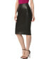 Фото #3 товара Women's Stretch Faux Leather Pencil Skirt