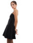 Фото #1 товара Mango pleated skirt cami mini dress in black