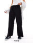 Фото #1 товара Vila Petite linen touch tie waist wide leg trousers in black