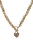 Фото #1 товара Anne Klein gold-Tone Crystal Heart Pendant Necklace, 16" + 3" extender