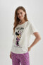 Fall In Love Disney Mickey & Minnie Regular Fit Kısa Kollu Pijama Takımı B6192ax24sp