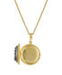 ფოტო #2 პროდუქტის Gold Silver-Tone Crystal Cross Locket 16" Adjustable Necklace