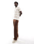 Ben Sherman open neck polo in off white