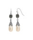 Blue Glass Imitation Pearl Drop Earrings