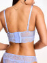 ASOS DESIGN Sienna lace padded bandeau bra in cornflower blue