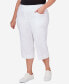 Фото #3 товара Plus Size Pull-On Silky Tech Capri Pants