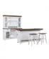 Фото #13 товара Peighton 8-Piece Bar Set (Back bar with hutch, bar with 2 saddle stools, and pub table with 2 swivel stools)