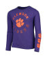 ფოტო #5 პროდუქტის Preschool Boys and Girls Orange, Purple Clemson Tigers Love of The Game Goal T-shirt Combo Set
