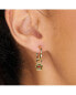 Women's 14K Gold Plated Earrings Garnet Flower Hoops