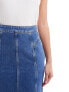 & Other Stories denim maxi full skirt with minimal front pleat detail in blue wash