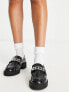 ASOS DESIGN Miso leather chunky chain loafers in black