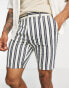 Фото #1 товара ASOS DESIGN smart skinny shorts with preppy stripe in white